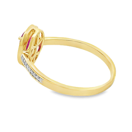 .54ct Ruby Diamond Ring 10KT Yellow Gold