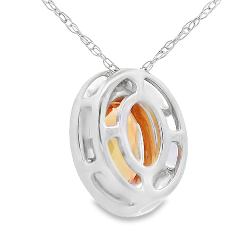 .51ct Citrine Diamond Fashion Pendants 10KT White Gold
