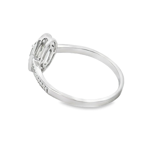 .54ct Peridot Diamond Ring 10KT White Gold