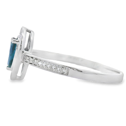 .54ct Sapphire Diamond Ring 10KT White Gold