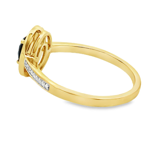 .55ct Onyx Diamond Ring 10KT Yellow Gold