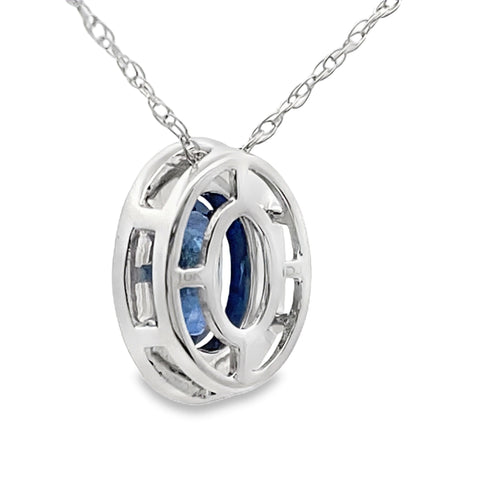 .59ct Sapphire Diamond Fashion Pendants 10KT White Gold