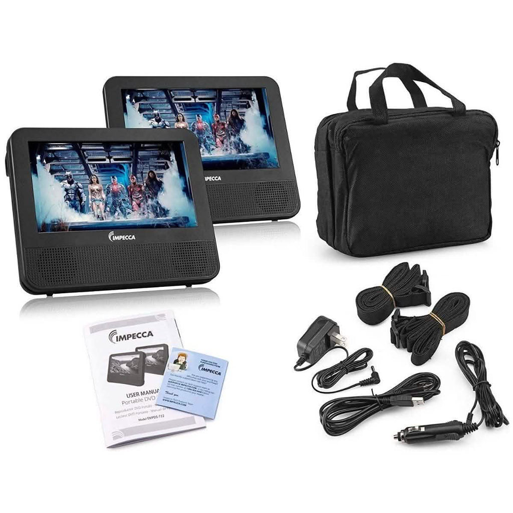 Lecteur DVD double écran 7 pouces Impecca DVPDS-722