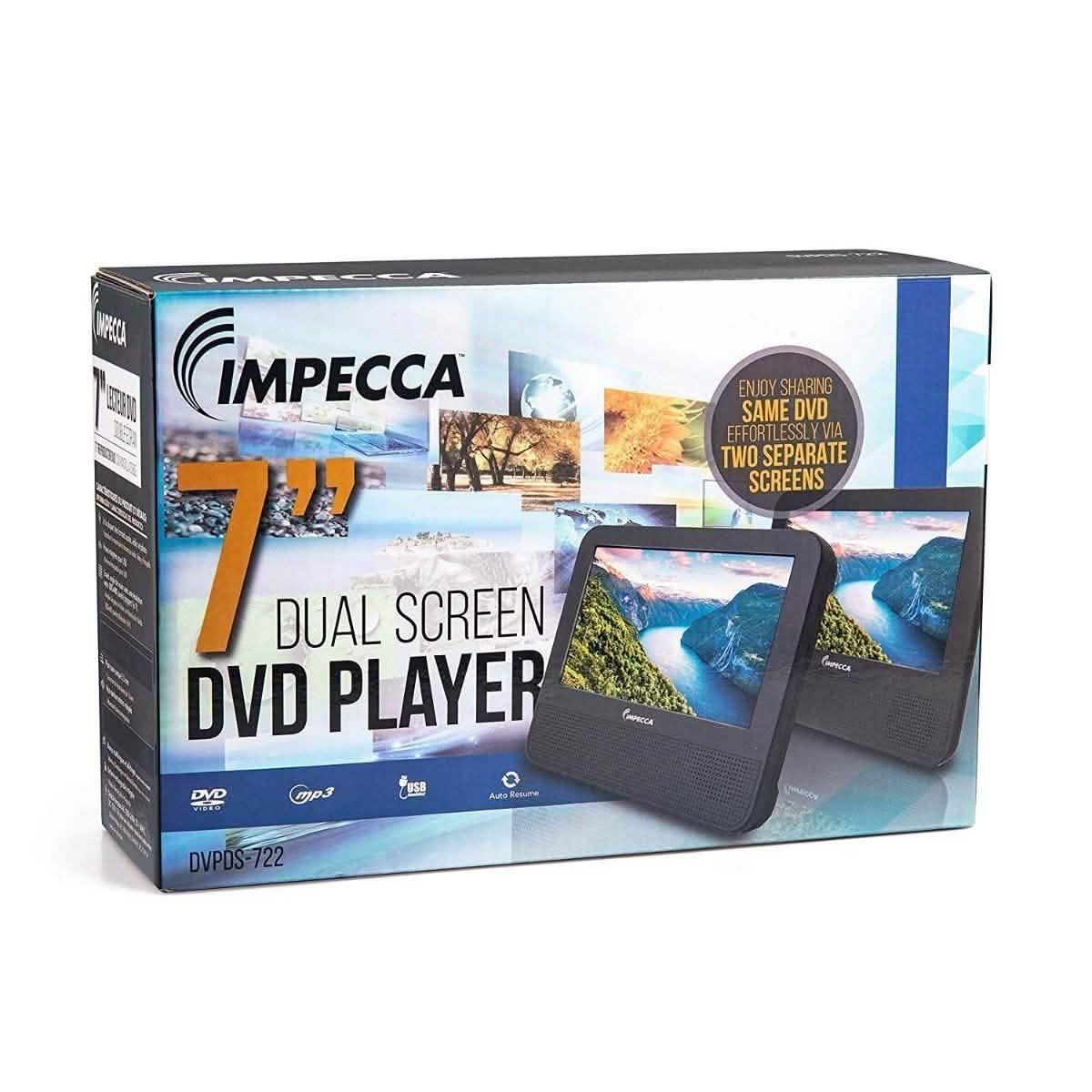 Lecteur DVD double écran 7 pouces Impecca DVPDS-722