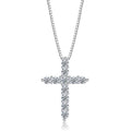 INALIS - Collier en Argent Sterling 925 avec Croix Classique et Oxyde de Zirconium