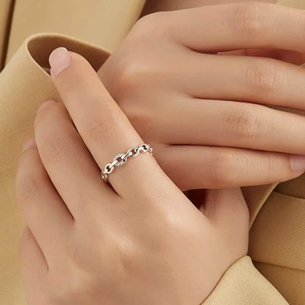 Bague géométrique ouverte en argent sterling 925 INALIS pour femme