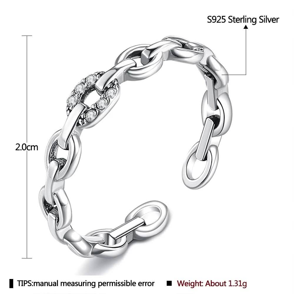 Bague géométrique ouverte en argent sterling 925 INALIS pour femme