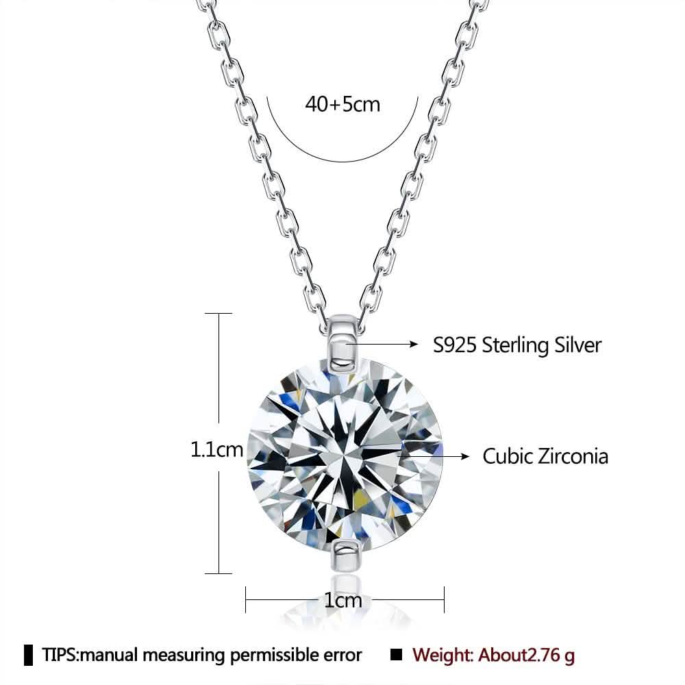 Pendentif INALIS en argent sterling 925 Colliers romantiques avec zircone cubique 5A transparente et éblouissante