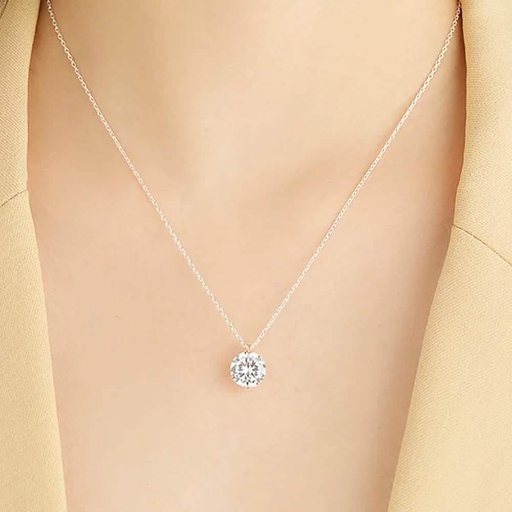 Pendentif INALIS en argent sterling 925 Colliers romantiques avec zircone cubique 5A transparente et éblouissante
