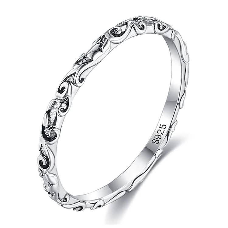 Bague en Argent Sterling 925 INALIS pour Femmes et Hommes, Motif Gravé, Bagues d'Anniversaire