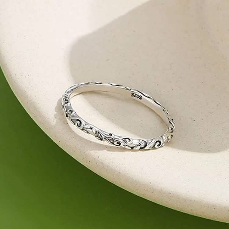 Bague en Argent Sterling 925 INALIS pour Femmes et Hommes, Motif Gravé, Bagues d'Anniversaire