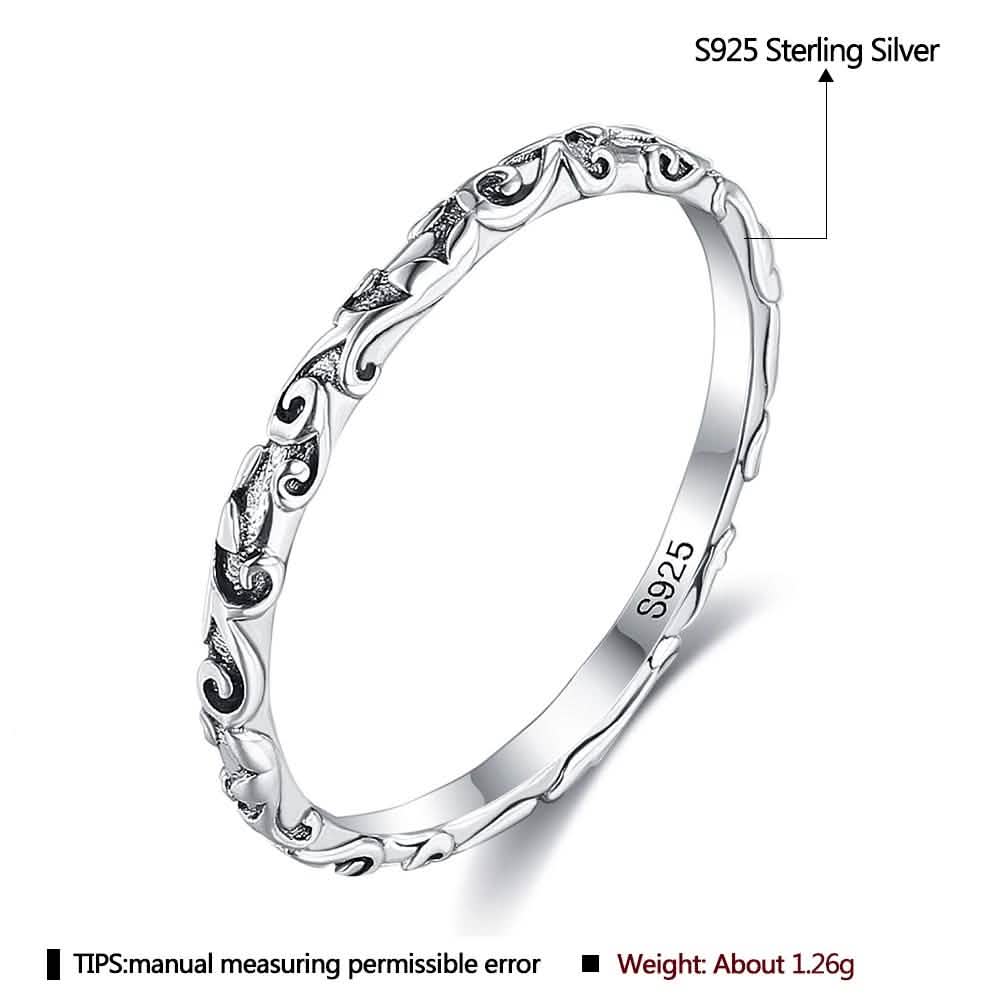 Bague en Argent Sterling 925 INALIS pour Femmes et Hommes, Motif Gravé, Bagues d'Anniversaire