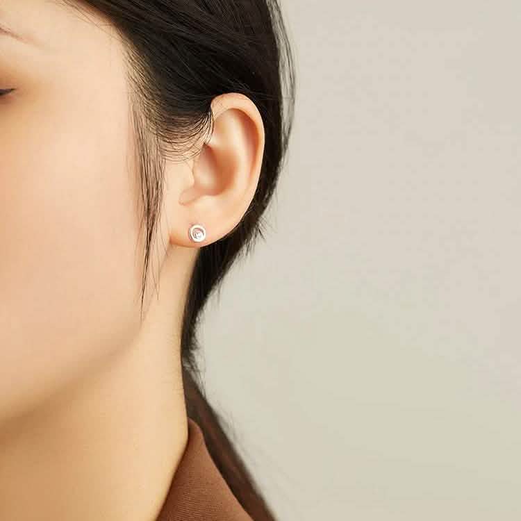 Boucles d'oreilles clous en argent fin INALIS, serties d'oxydes de zirconium transparents, petites boucles d'oreilles étoile