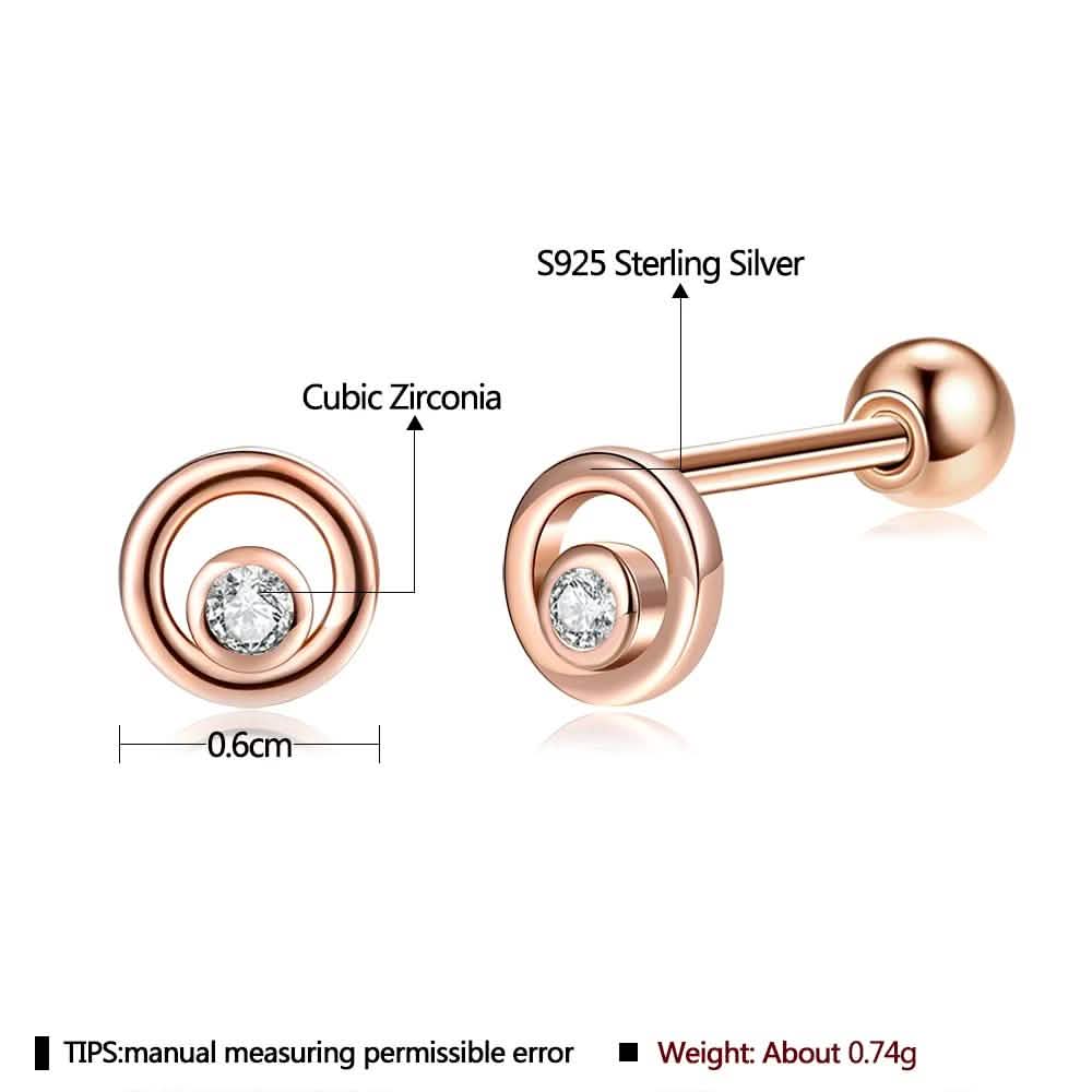 Boucles d'oreilles clous en argent fin INALIS, serties d'oxydes de zirconium transparents, petites boucles d'oreilles étoile