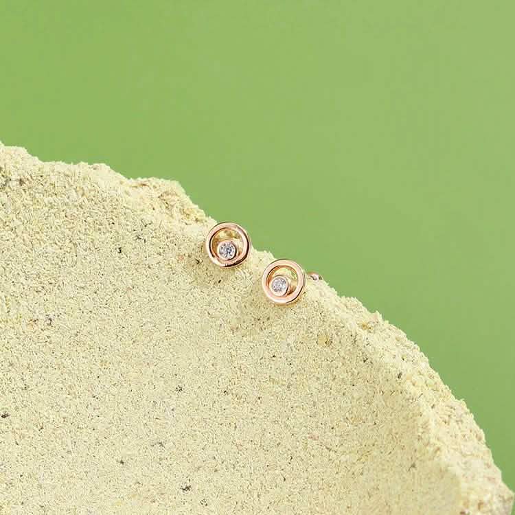 Boucles d'oreilles clous en argent fin INALIS, serties d'oxydes de zirconium transparents, petites boucles d'oreilles étoile