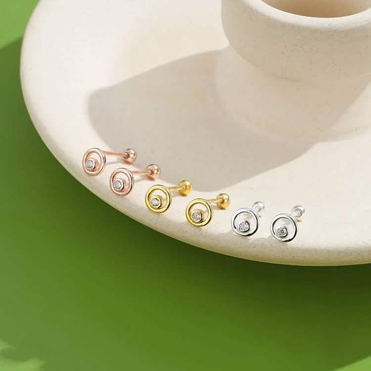 Boucles d'oreilles clous en argent fin INALIS, serties d'oxydes de zirconium transparents, petites boucles d'oreilles étoile