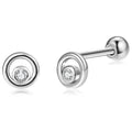 Boucles d'oreilles clous en argent fin INALIS, serties d'oxydes de zirconium transparents, petites boucles d'oreilles étoile