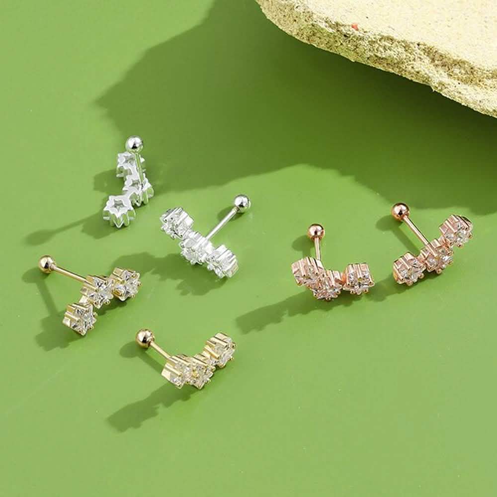 Boucles d'oreilles clous en argent sterling 925 Étoile Romantique INALIS