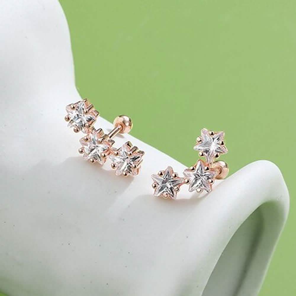 Boucles d'oreilles clous en argent sterling 925 Étoile Romantique INALIS