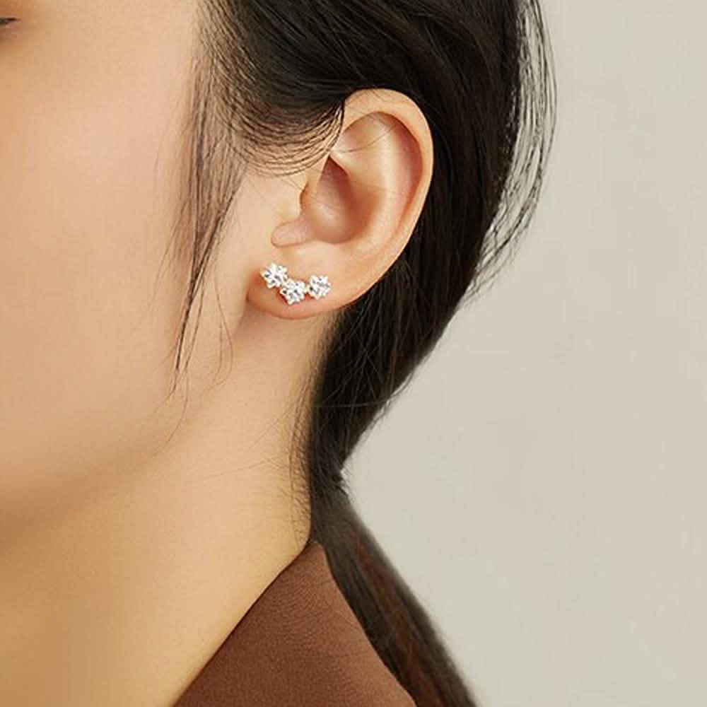 Boucles d'oreilles clous en argent sterling 925 Étoile Romantique INALIS