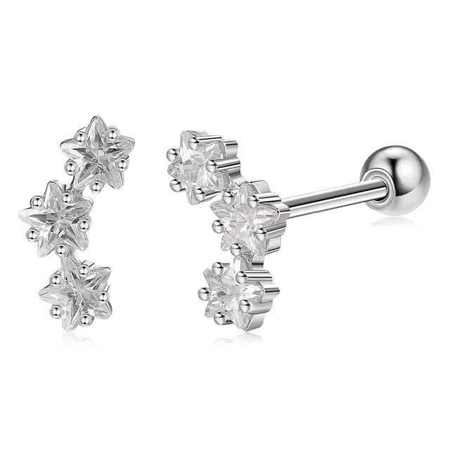 Boucles d'oreilles clous en argent sterling 925 Étoile Romantique INALIS