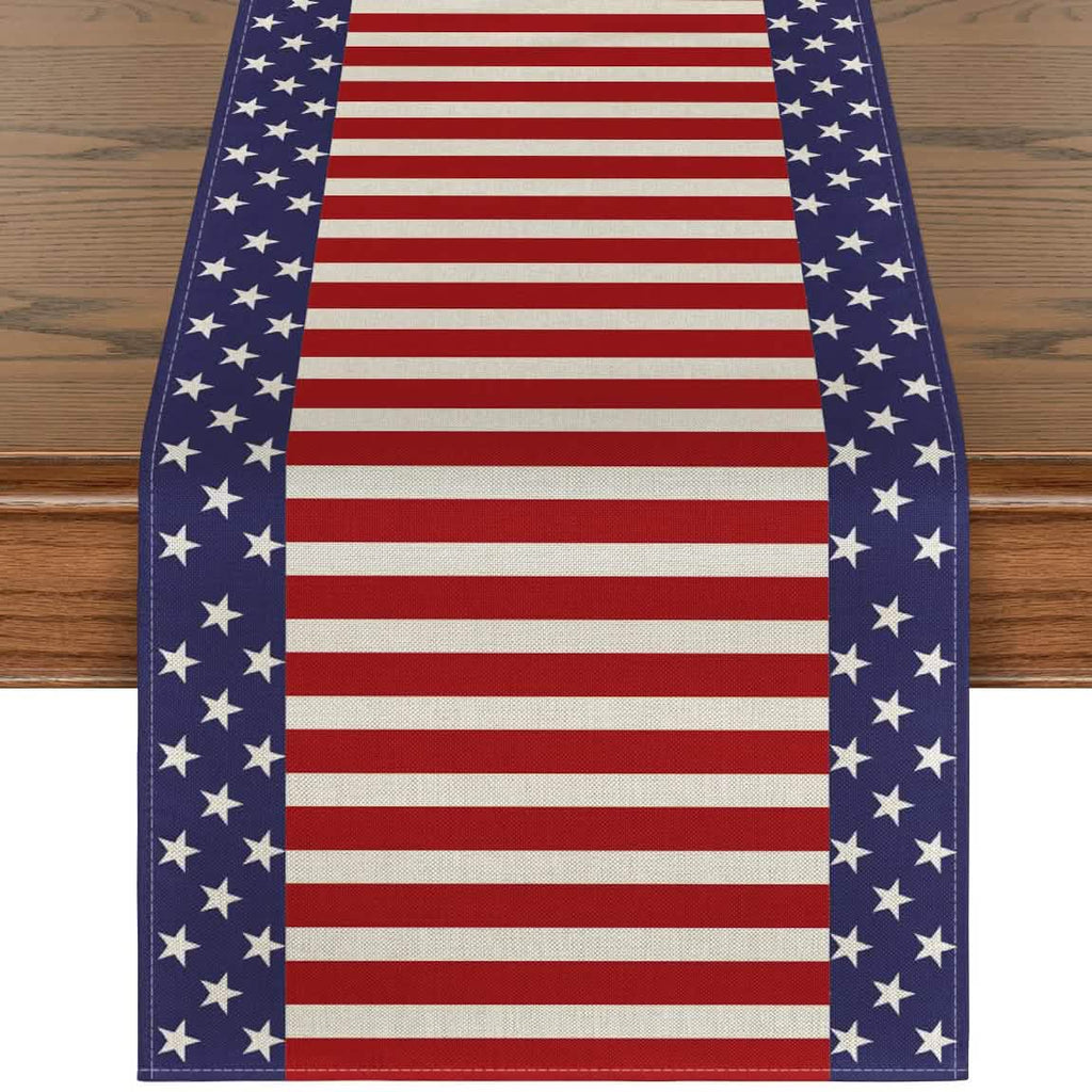 Guirlande de table en lin et toile de jute pour le Jour de l'Indépendance
