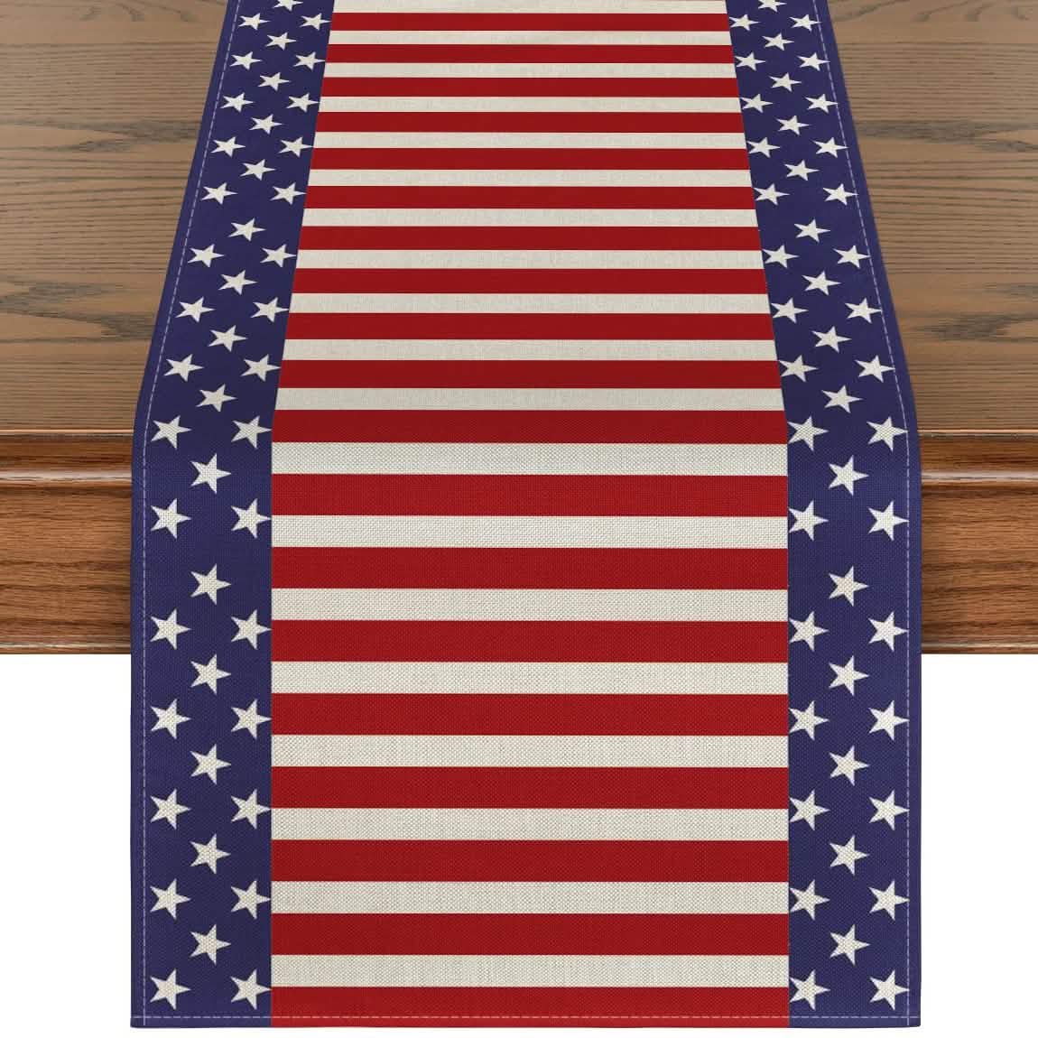 Guirlande de table en lin et toile de jute pour le Jour de l'Indépendance