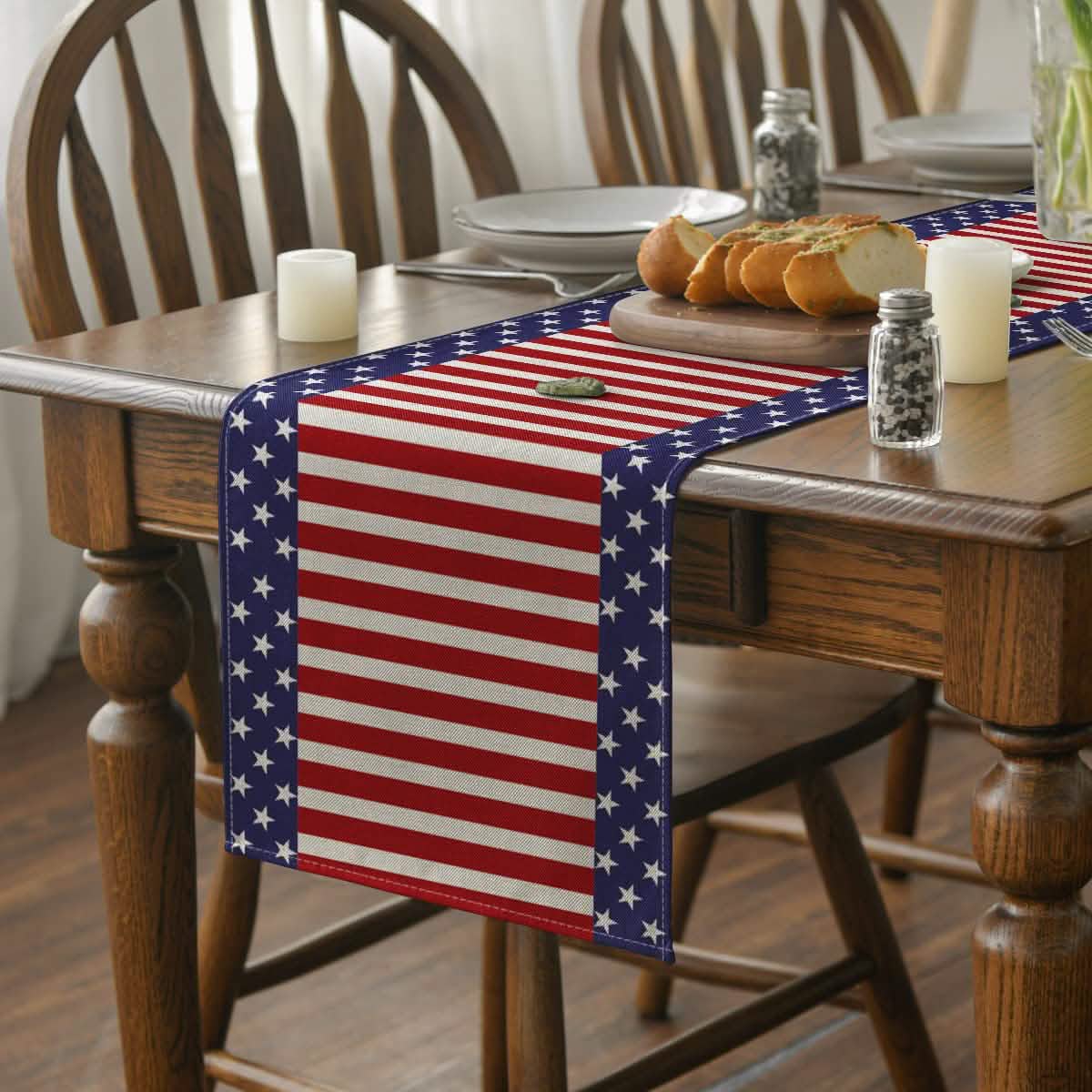 Guirlande de table en lin et toile de jute pour le Jour de l'Indépendance