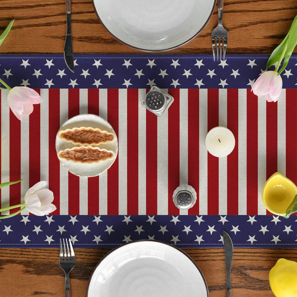 Guirlande de table en lin et toile de jute pour le Jour de l'Indépendance