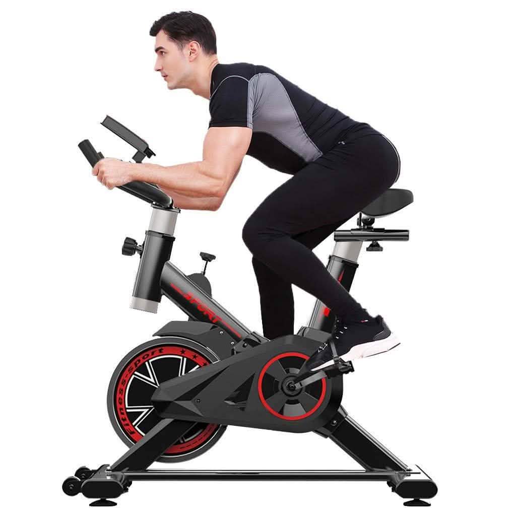 Vélo d'appartement de cyclisme en salle avec entraînement par courroie et moniteur LCD