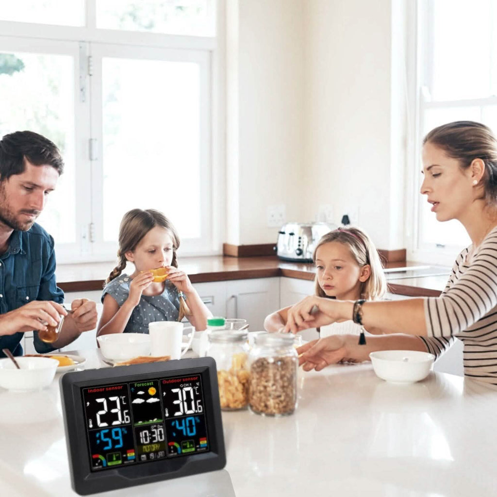 Thermomètre intérieur/extérieur d'humidité de prévision météo avec rétroéclairage