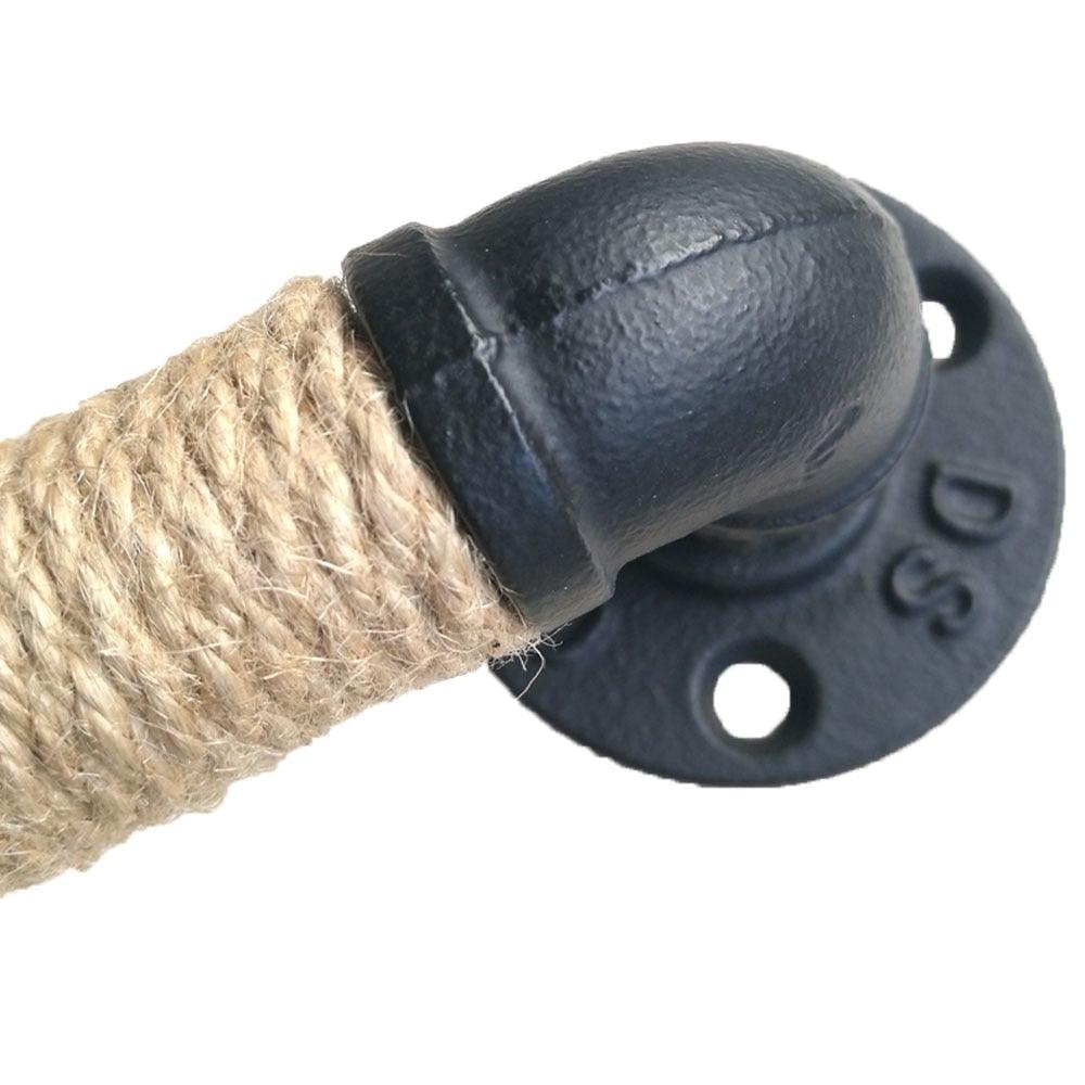 Poignée de meuble style industriel, poignées de porte coulissante en bois de grange, poignées de porte noires antiques vintage européennes en fer forgé, poignée de corde, bouton de tiroir, poignées noires antiques, quincaillerie