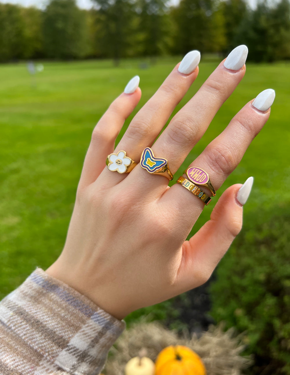 Bague Papillon en Émail Bleu