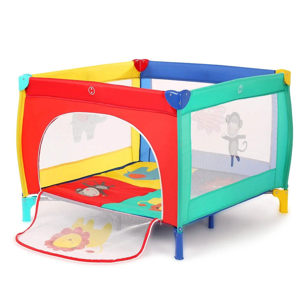 Parc pliant pour bébé et jeune enfant avec matelas et barrière de sécurité