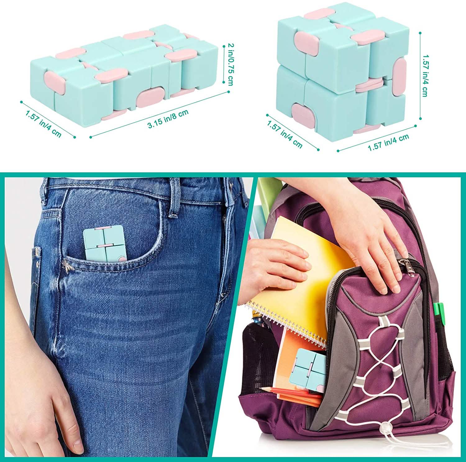 Cube infini, jouet anti-stress, jeu de manipulation relaxant