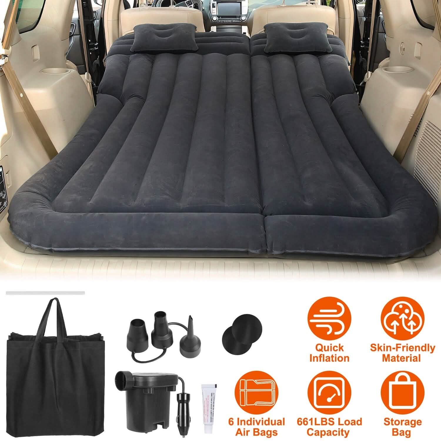 Matelas Gonflable pour SUV, Coussin de Lit de Camping Épais avec Oreiller