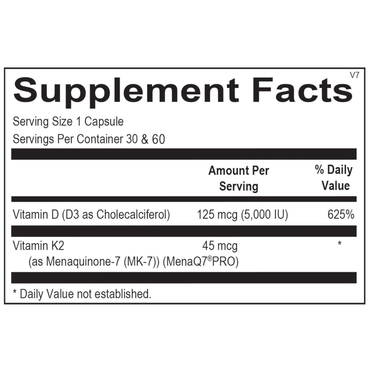 Ortho Molecular Products, Vitamine K2 avec D3 60 gélules