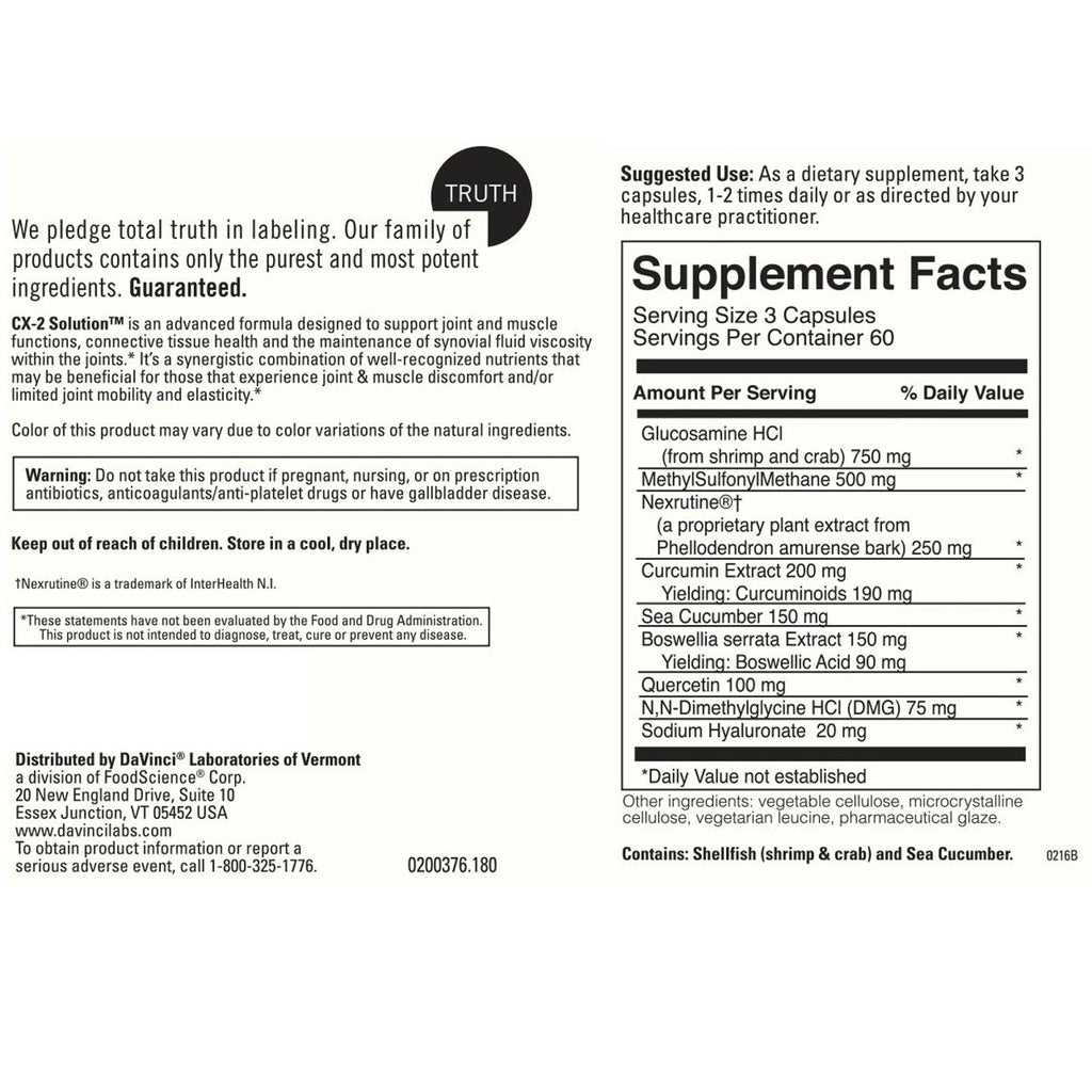 Davinci Laboratories Cx-2 Solution 180 Gélules