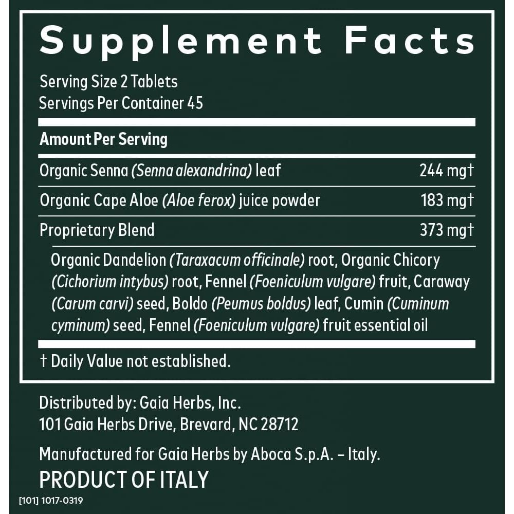 Gaia Herbs Laxatif Naturel 90 cp, Comprimés