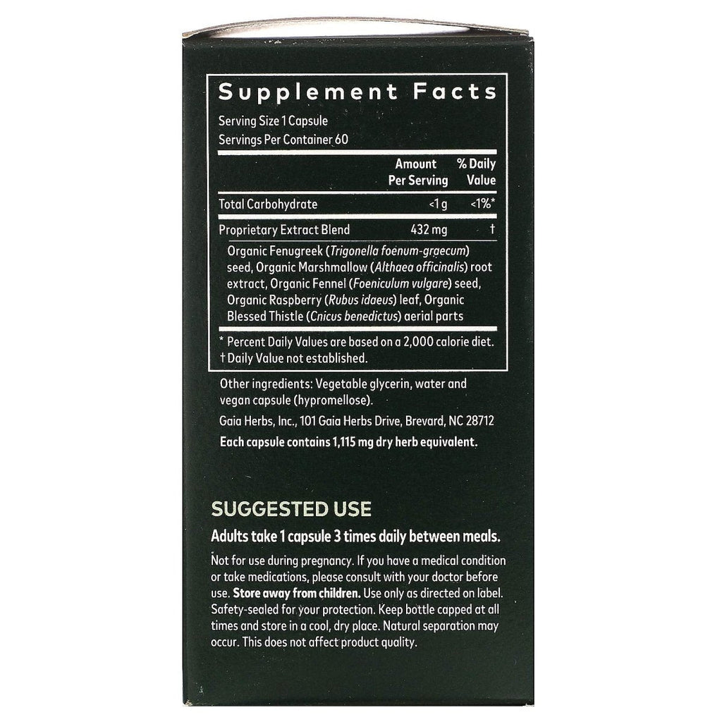 Gaia Herbs, Phyto soutien à la lactation, 60 capsules végétales