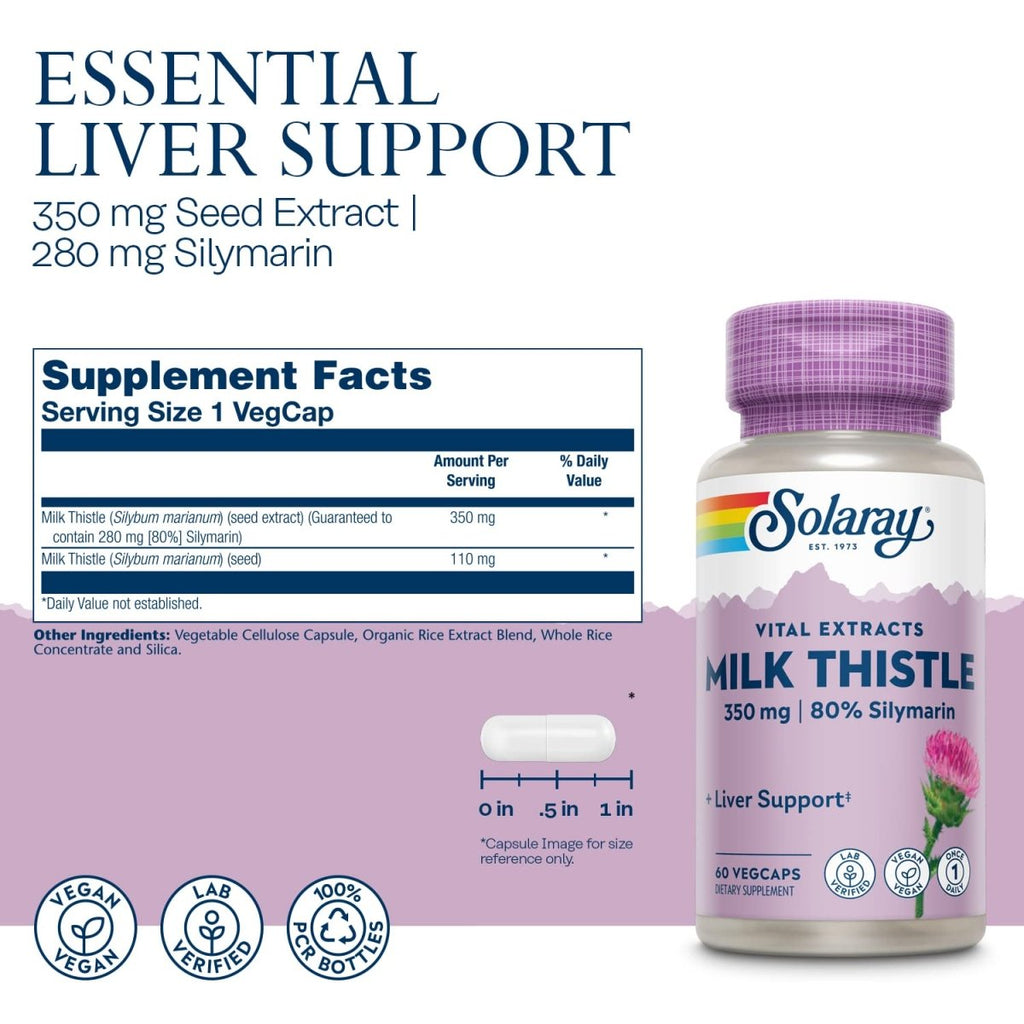 SOLARAY Milk Thistle, 60 CT