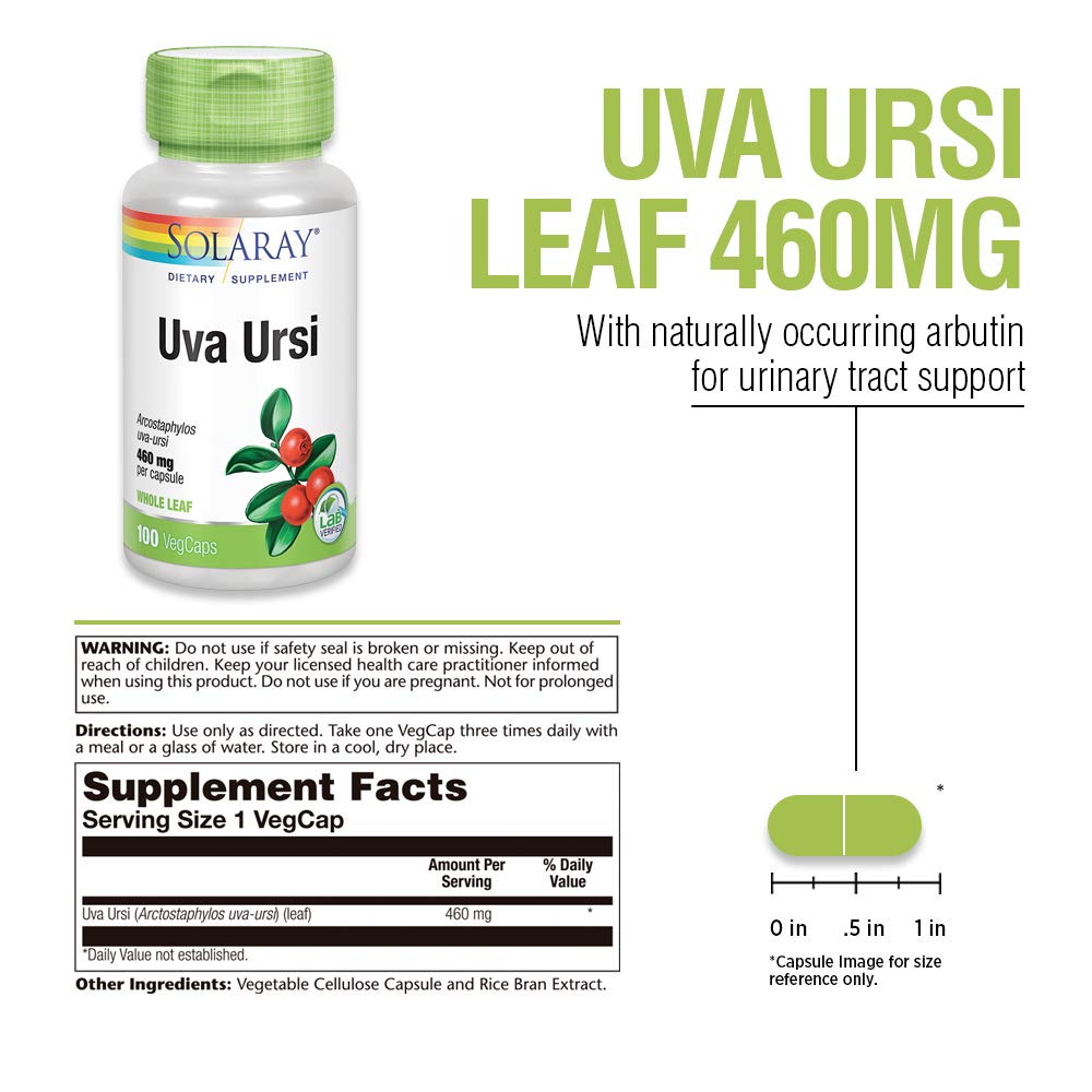 SOLARAY Uva Ursi Leaf 460 mg 100ct (Take 3 Daily)