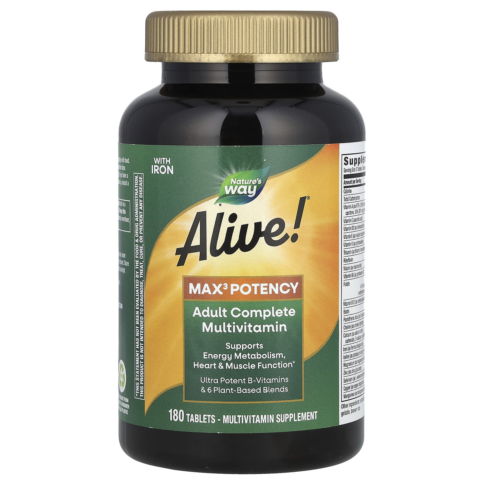 Nature's Way - Alive Avec fer Comprimés, 180 comprimés