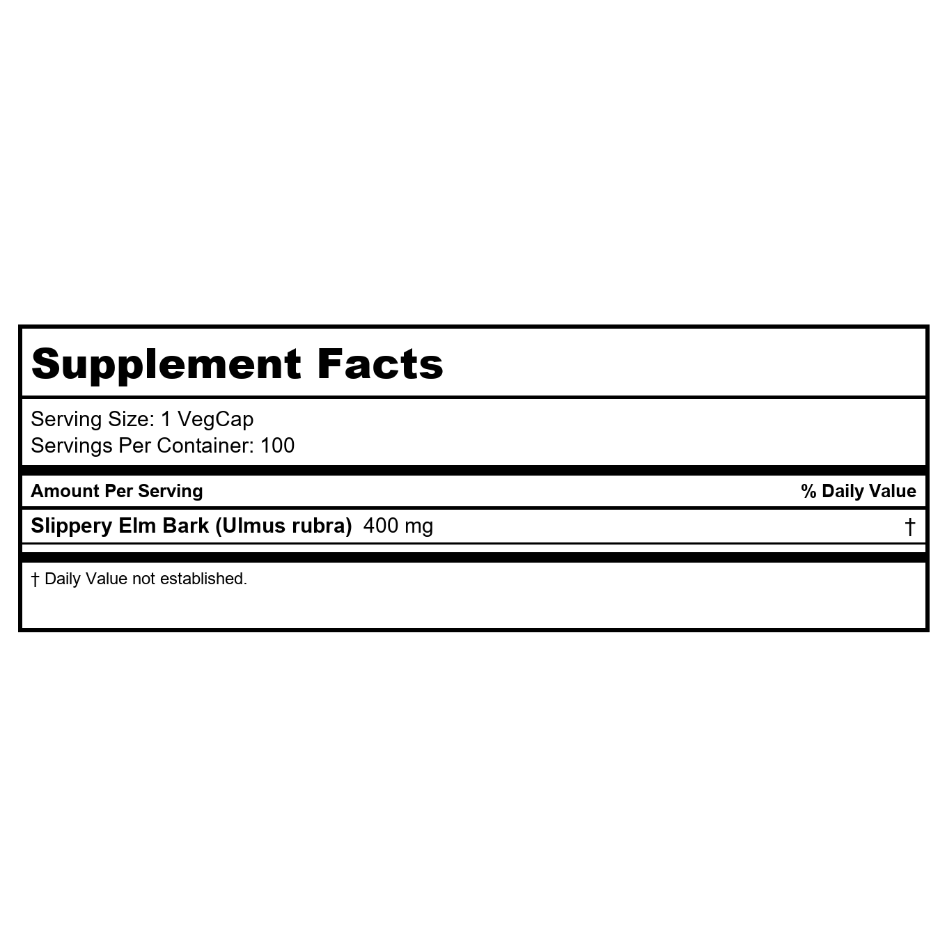 SOLARAY Slippery Elm Bark 400mg 100 VegCaps