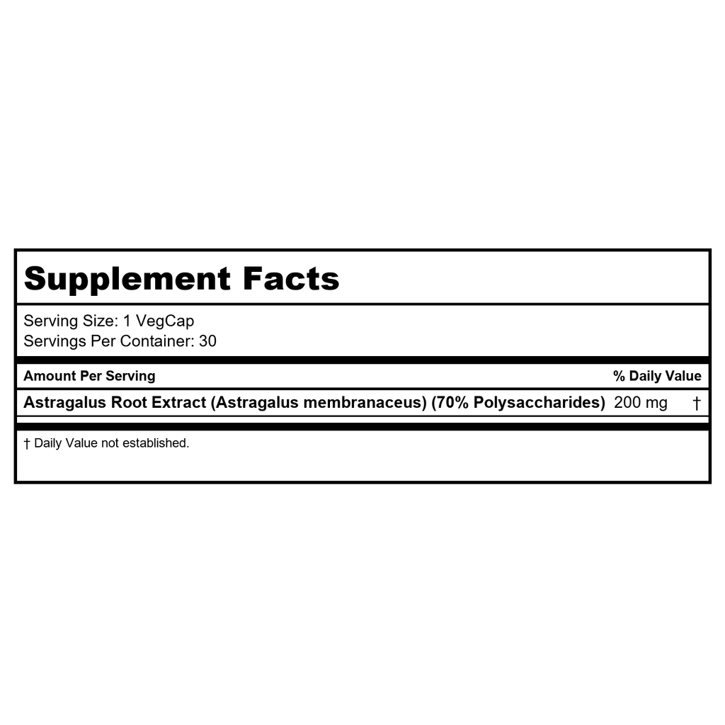 SOLARAY Extrait de Racine d'Astragale 200 mg 30 VegCaps