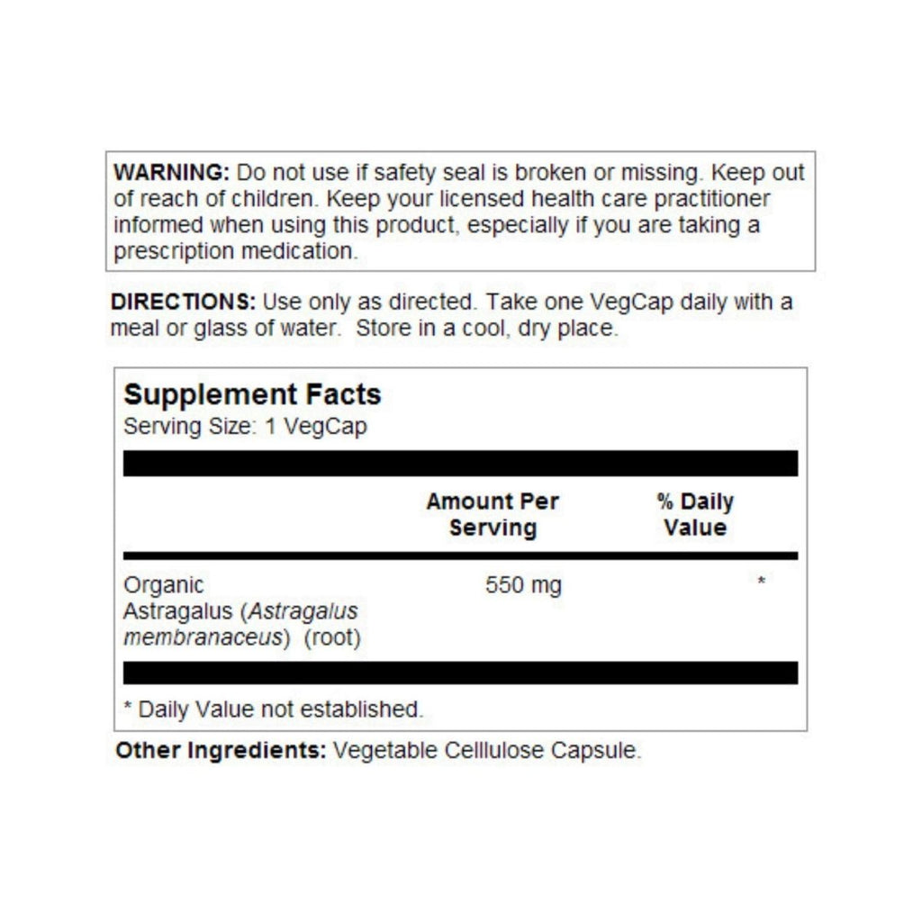 SOLARAY Astragalus Root 550mg 100 VegCaps