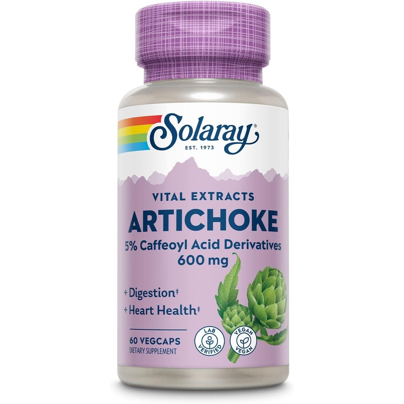 SOLARAY Extrait de feuille d'artichaut 600mg 60 VegCaps