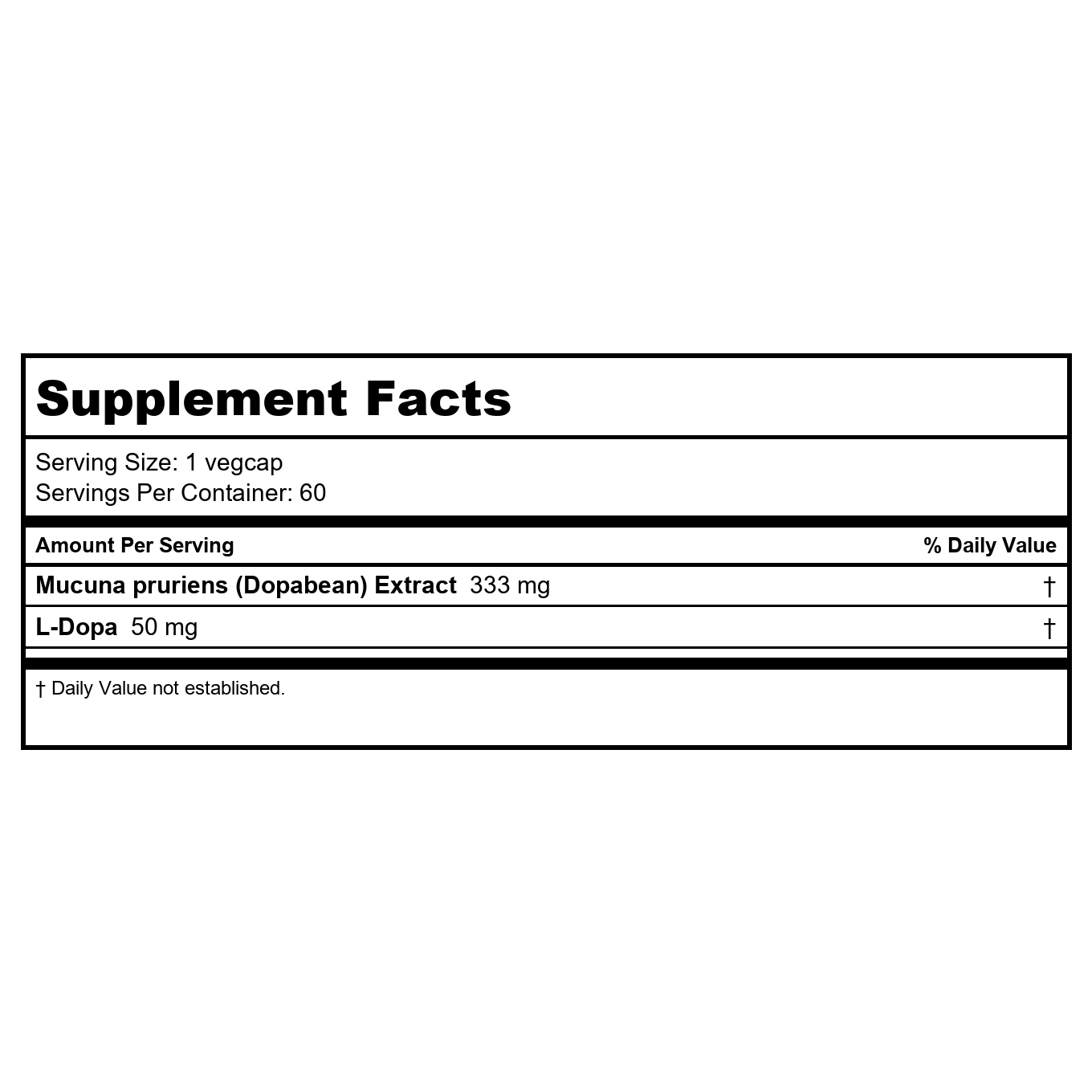 SOLARAY Dopabean, 333 mg 60 gélules
