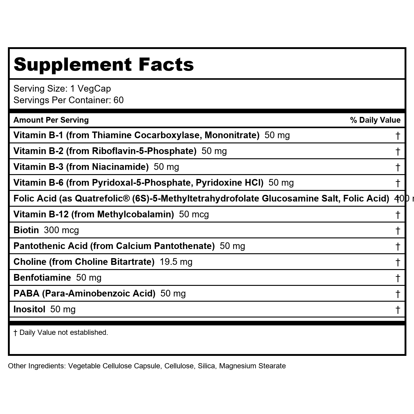 SOLARAY Methyl B-Complex 50mg 60 VegCaps