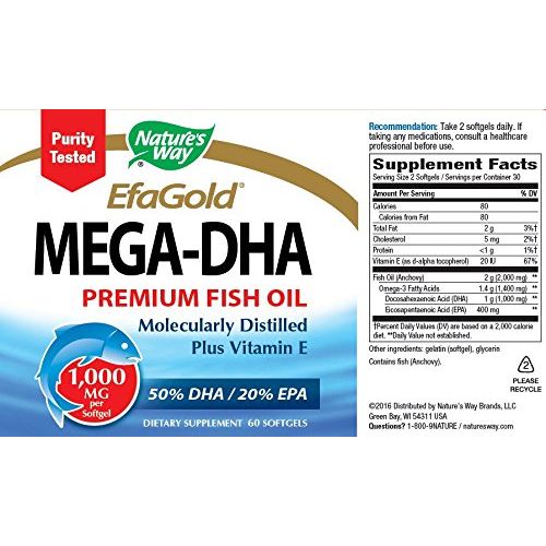 Nature's Way Mega-DHA Gélules, 1000 mg, 60 unités